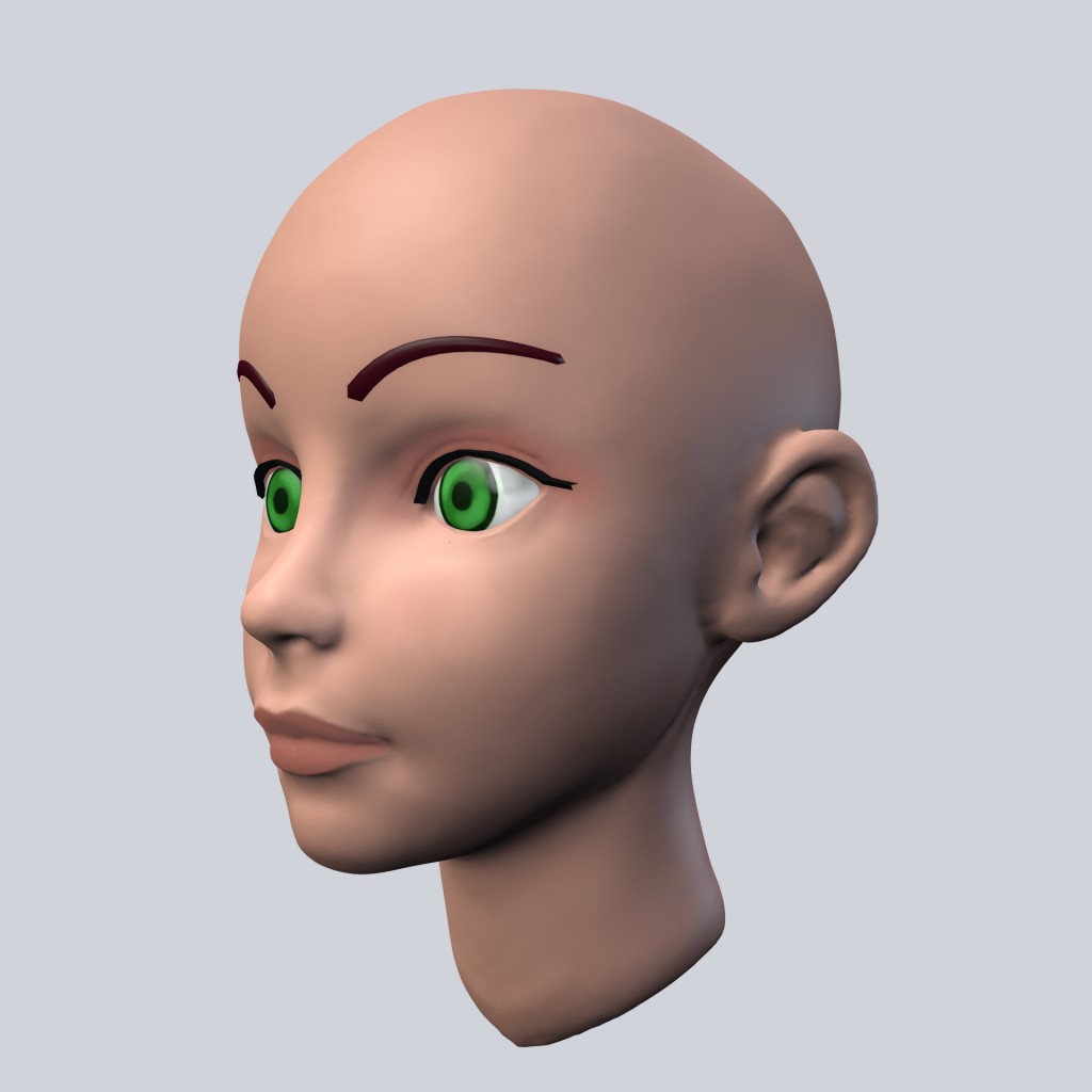 Cartoon Girl head preview image 1