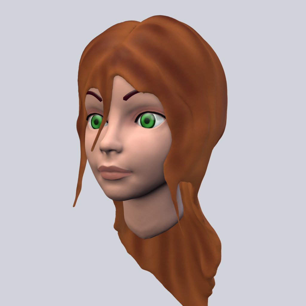Cartoon Girl head preview image 3