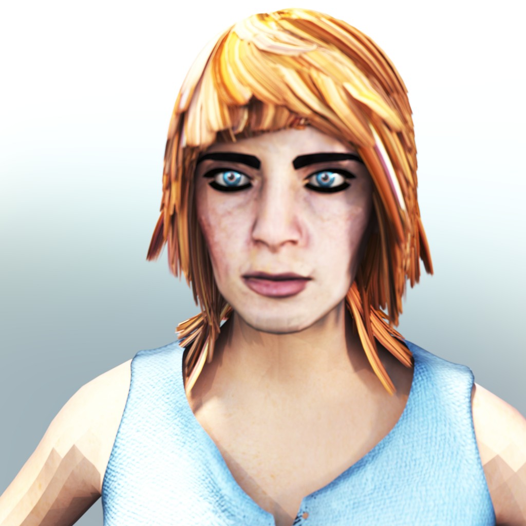 Woman in Blue Dress preview image 2