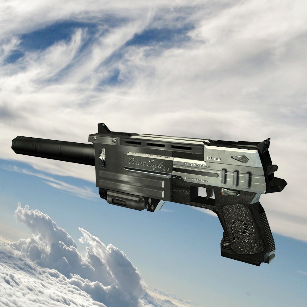 10mm pistol low poly preview image 3