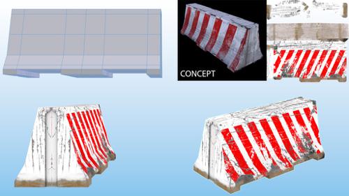 low poly road barrier preview image