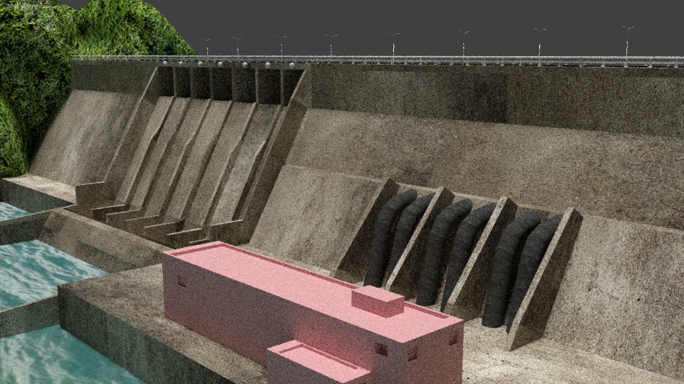 Water Dam with Roads and mountains preview image 3