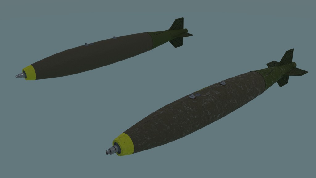 Mk-82 Unguided bomb (clean and grunge versions) preview image 1