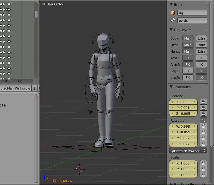 Injured Man walkcycle preview image 1