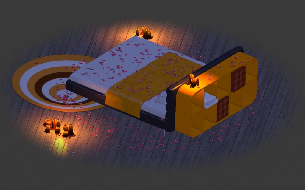 Bed with candles preview image 2