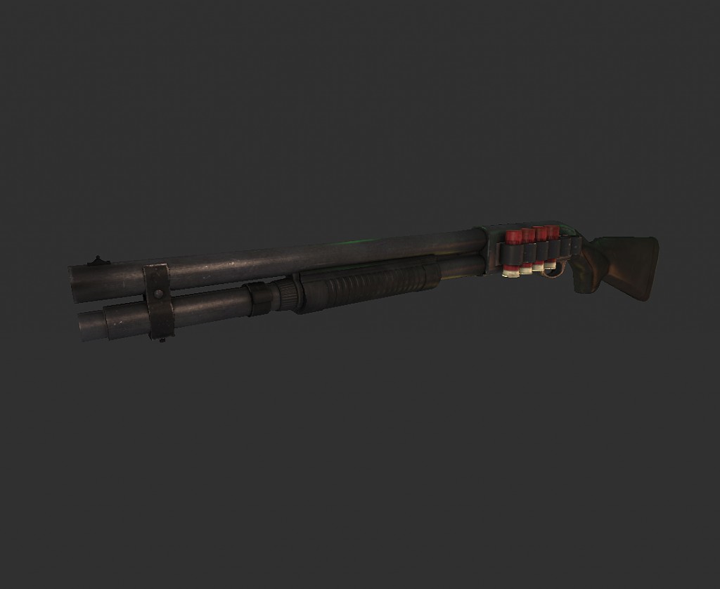 low poly remington shotgun preview image 2