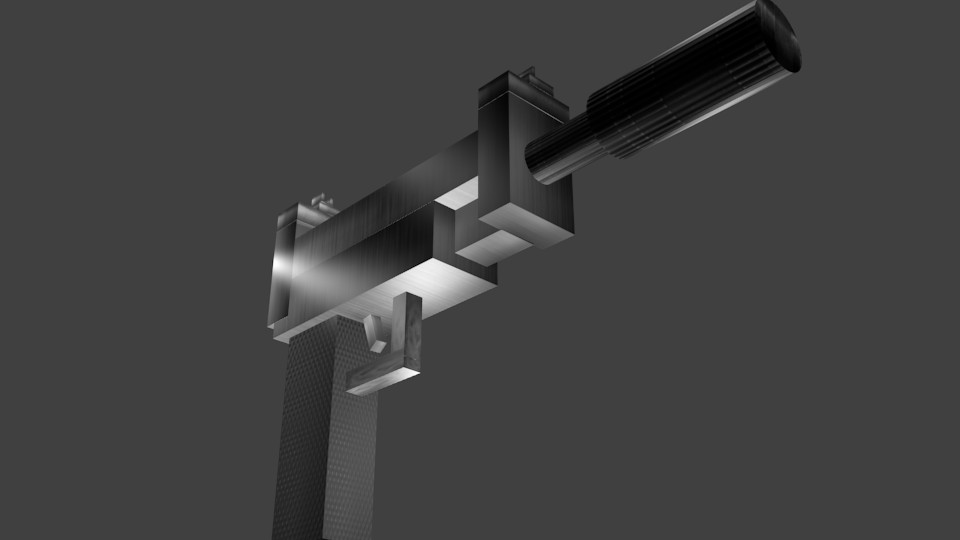 low-poly textured creative silencer pistol preview image 3