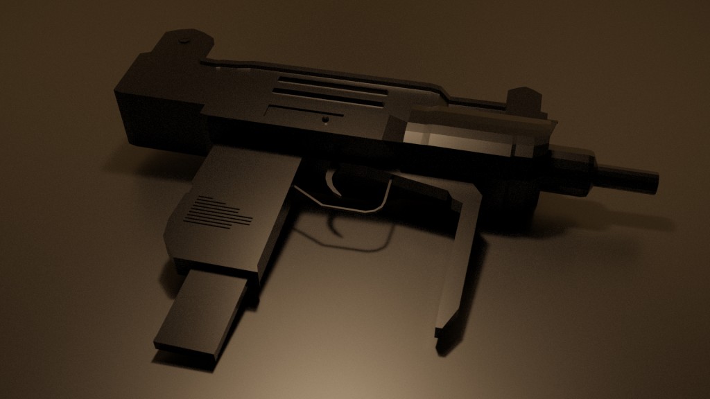  Low poly Uzi gun preview image 1