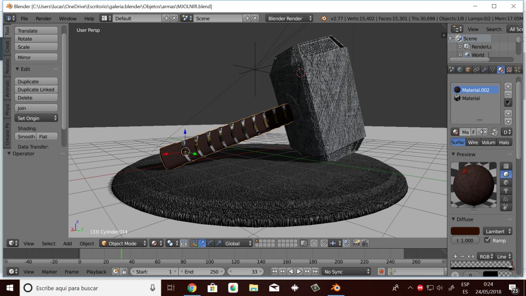 Thor's hammer (Mjolnir) \ V01 preview image 2