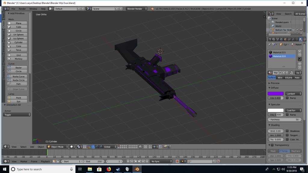 Scifi Rifle Purple preview image 1