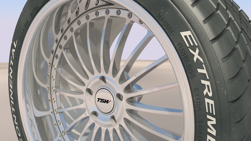 TSW wheel 10x19 with Conti ExtremeContact DWS tyre 255/35 ZR 19 preview image 2