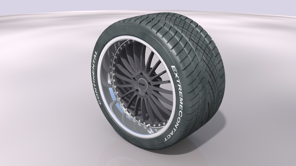 UPDATED!!! TSW wheel w. Conti ExtremeContact DWS tyre Lower Poly preview image 3