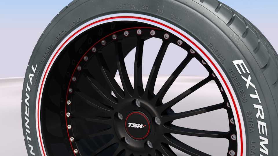 UPDATED!!! TSW wheel w. Conti ExtremeContact DWS tyre Lower Poly preview image 4