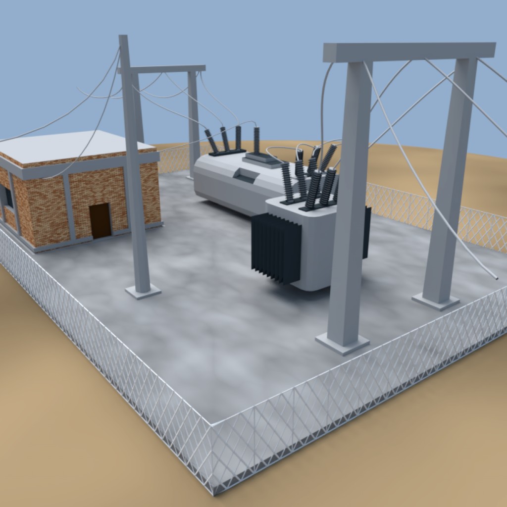 Electric Station - Low poly preview image 2