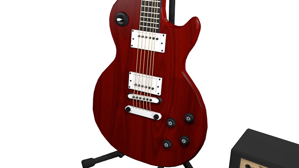 Guitar With Stand And Amp preview image 2