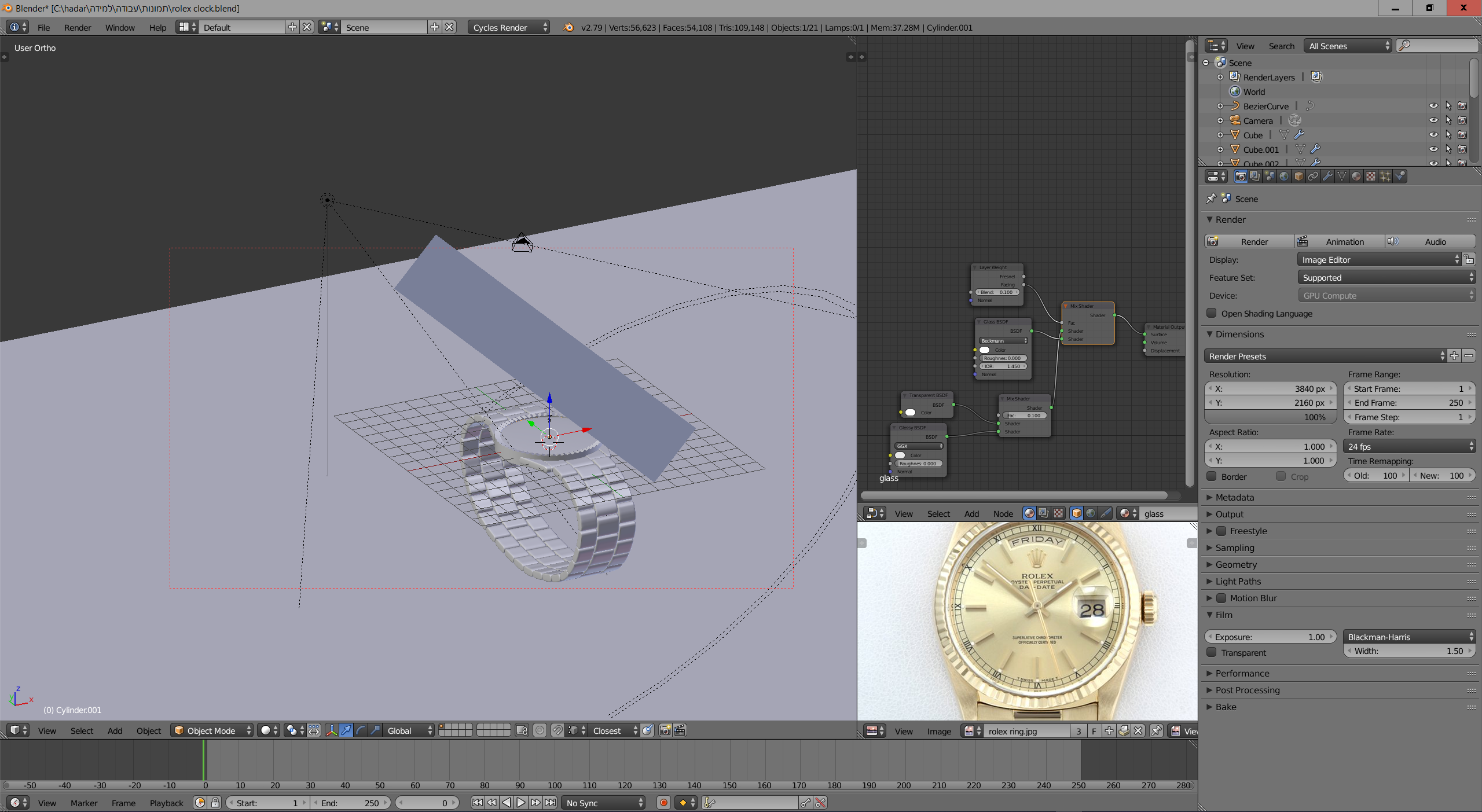 golden rolex clock preview image 2