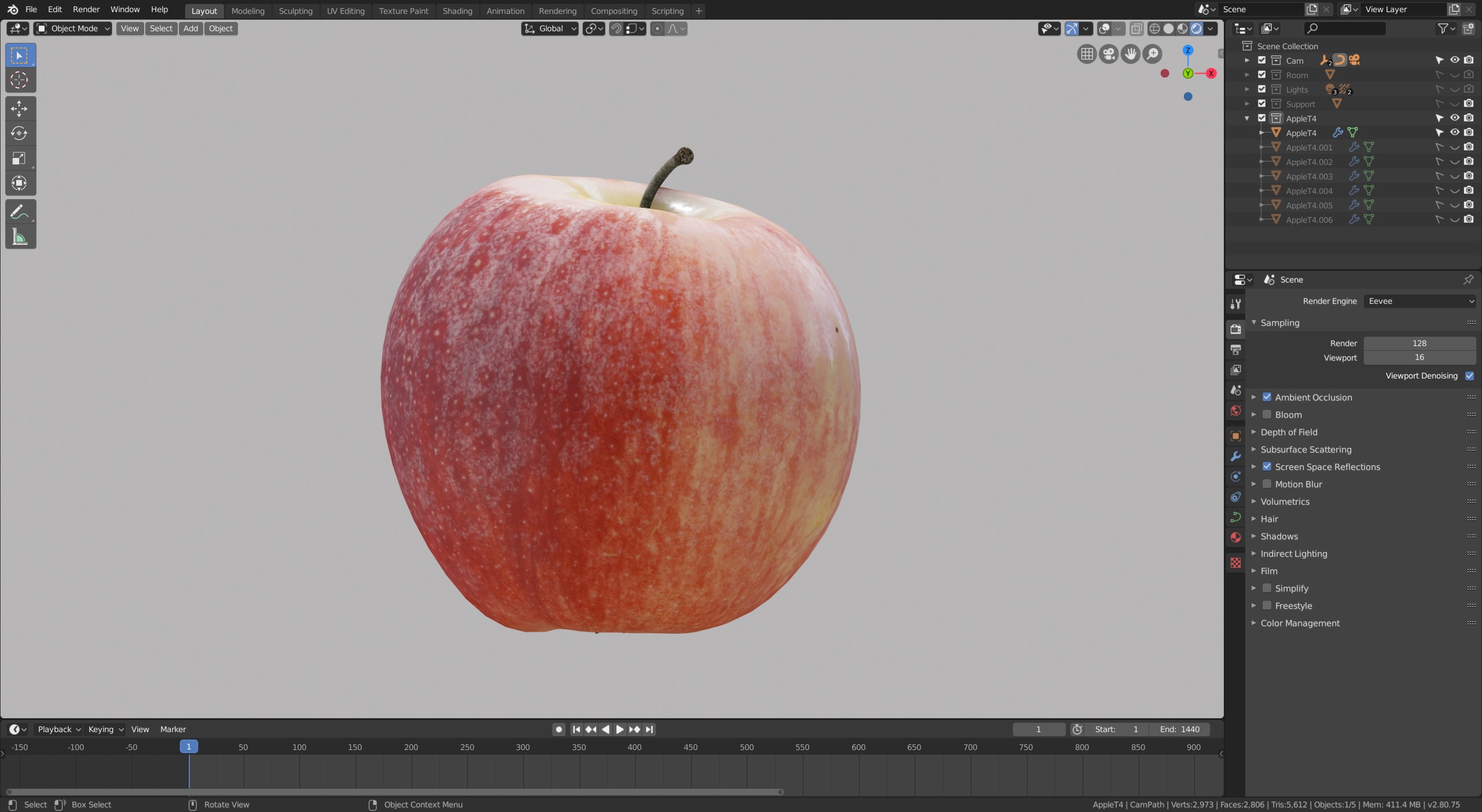 Red/Yellow Apple (textured) for Eevee and Cycles preview image 2