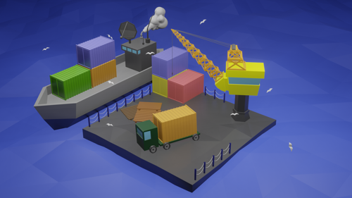 low poly port preview image