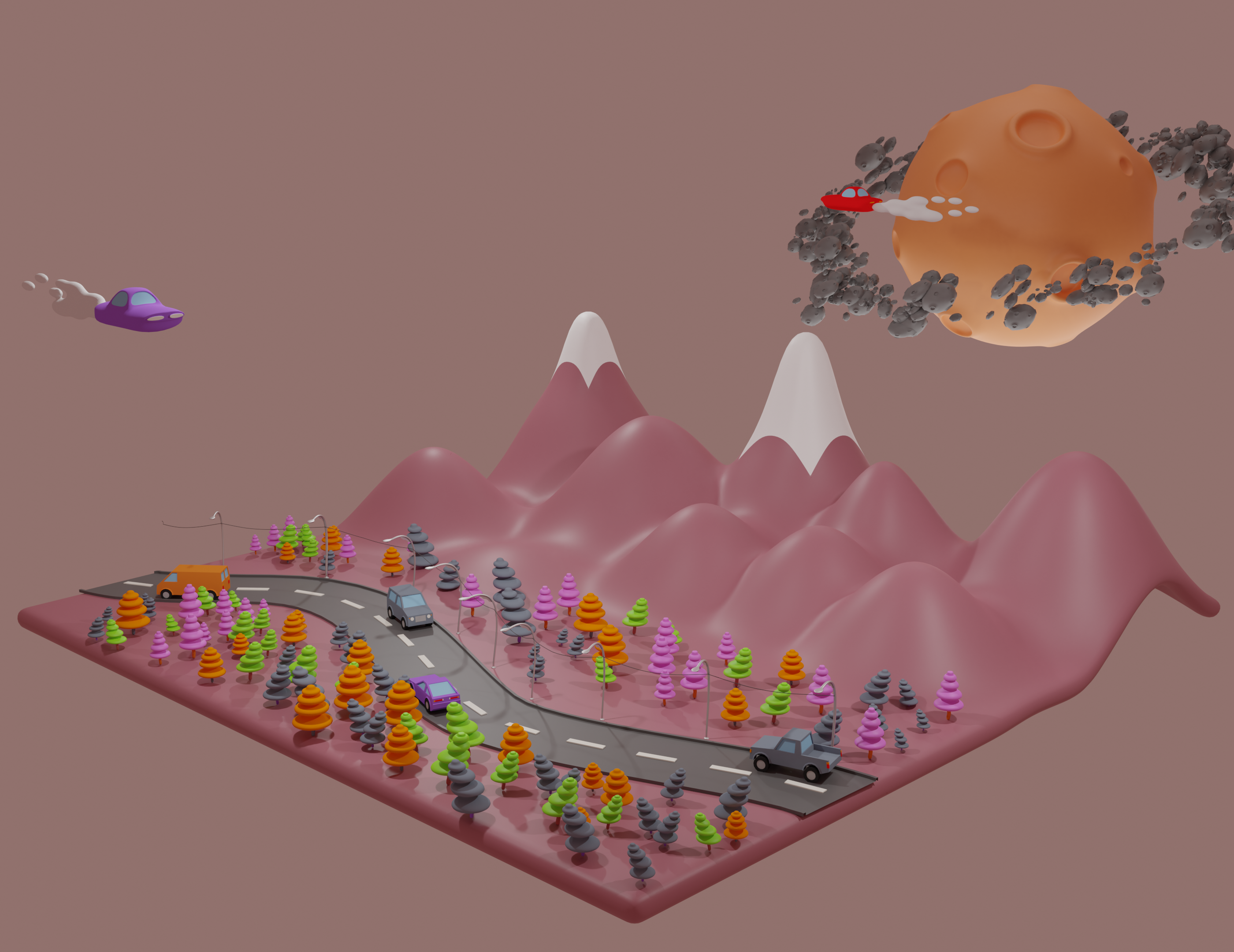 Mars cartoon scene preview image 2