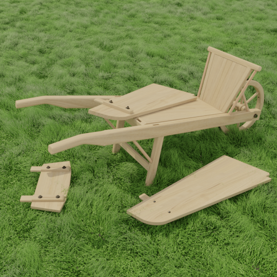 Wooden wheelbarrow preview image 6
