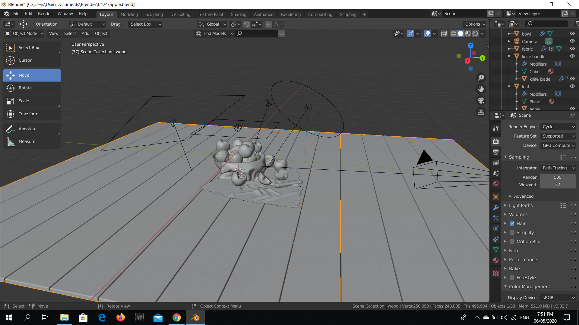 Realistic apple with cotton fabric preview image 2