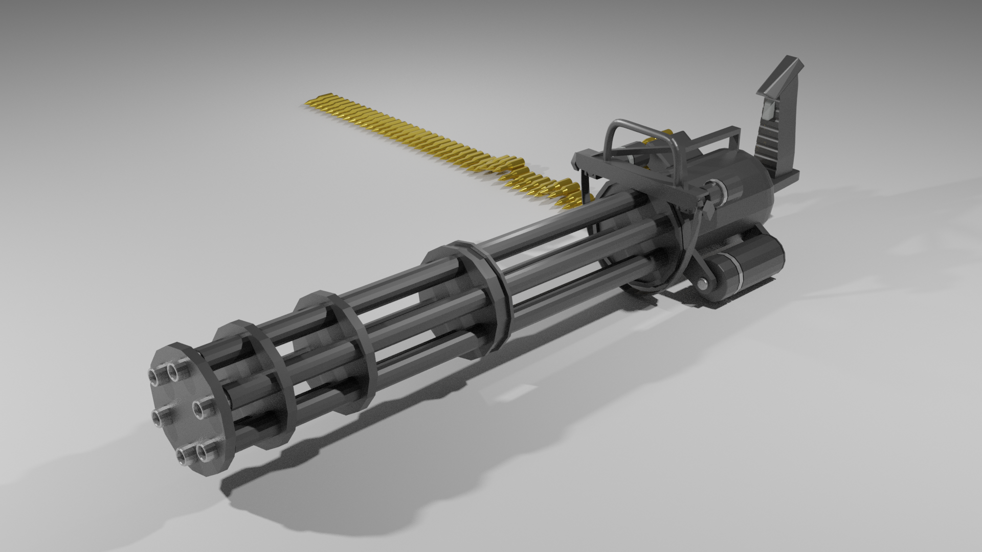 Low Poly Minigun preview image 1
