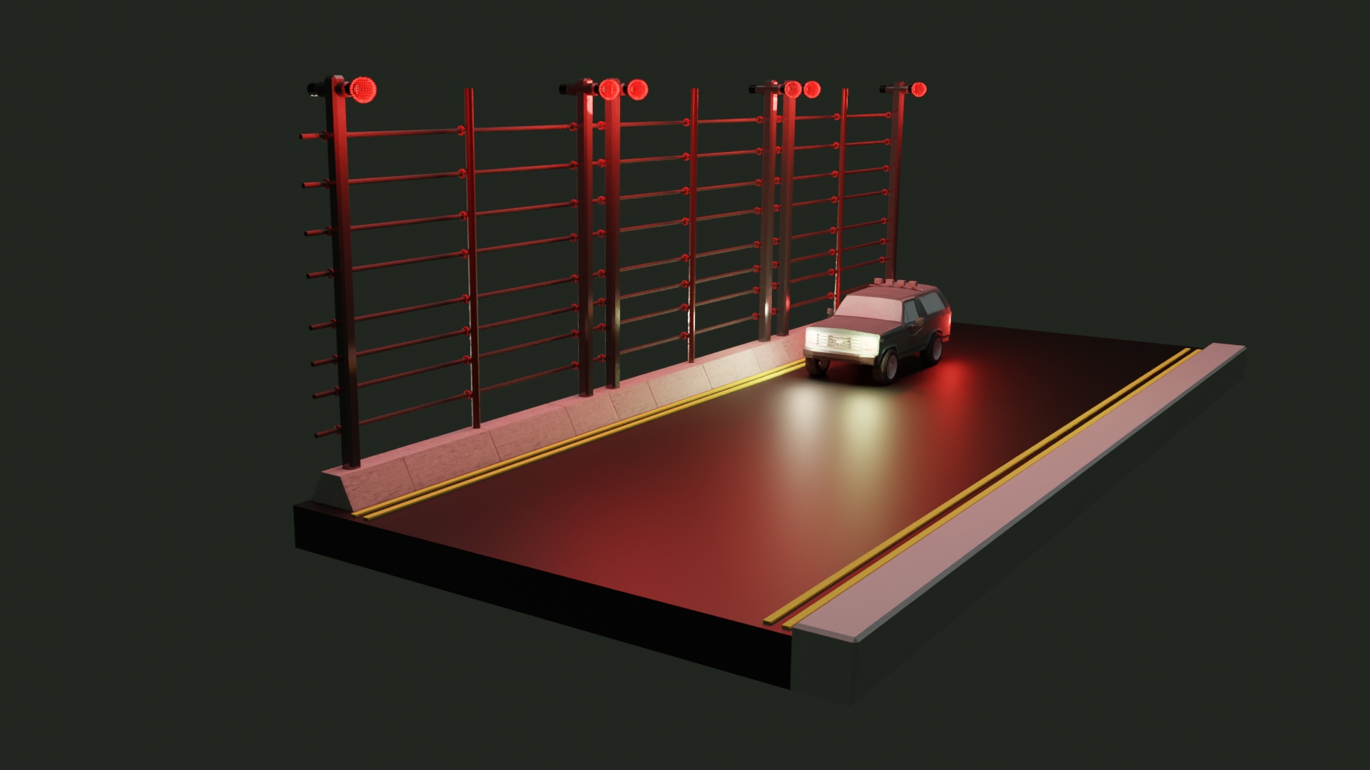 A road with a tall gate preview image 1