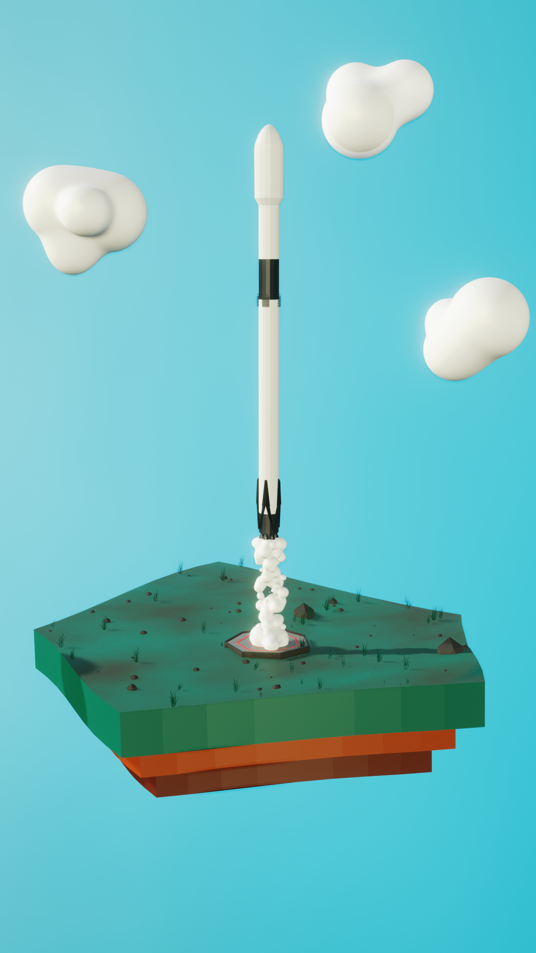 Low Poly SpaceX Falcon 9 - by NucleonVFX preview image 1