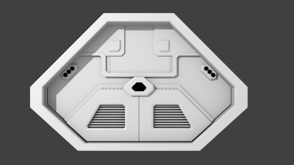 Hi-Poly 3-part SF door / gate preview image 1