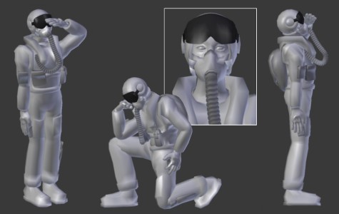 Low Poly Fighter Pilot (rigged) preview image 1