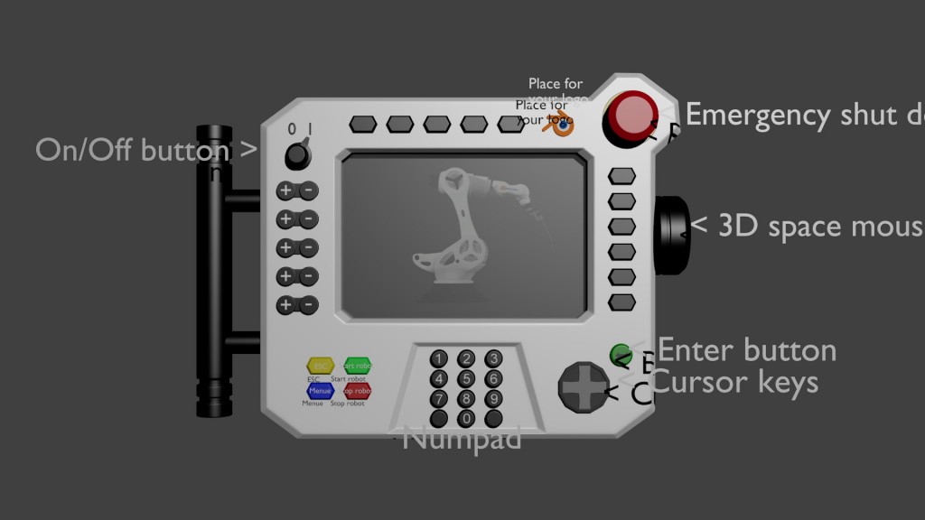 Hi-Poly Sci-Fi robot teach pendant preview image 1