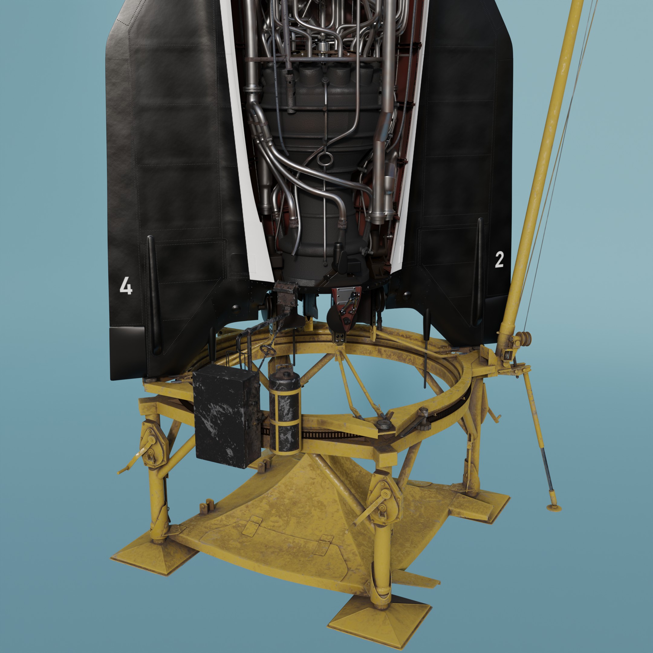 V2 Rocket (with interior), launch pad and transport trailer preview image 5