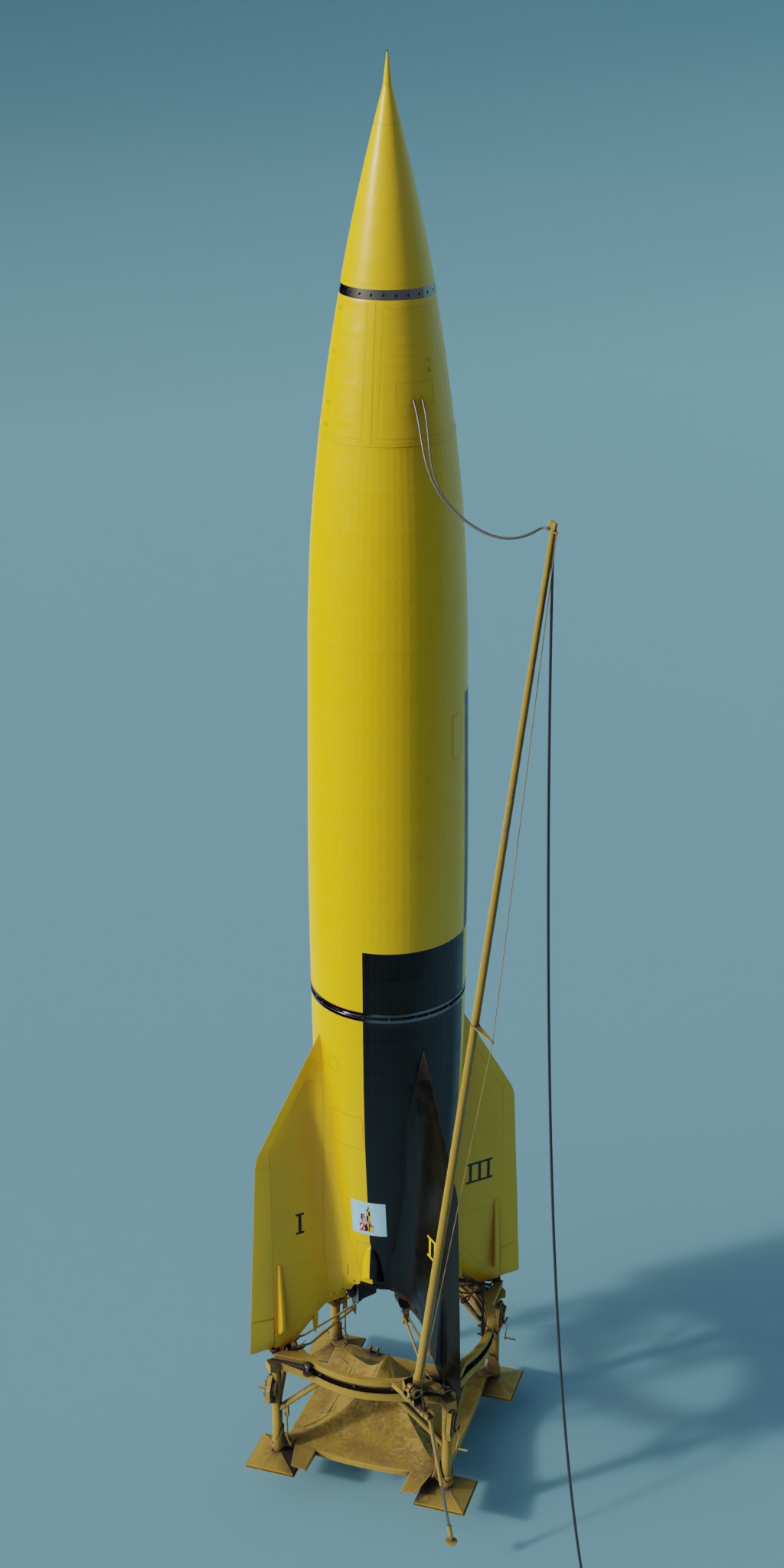 V2 Rocket (with interior), launch pad and transport trailer preview image 1