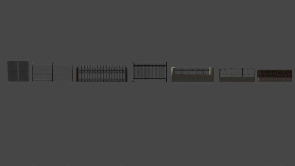 FENCES/WALLS/RAILING (LOW-POLY) preview image 2
