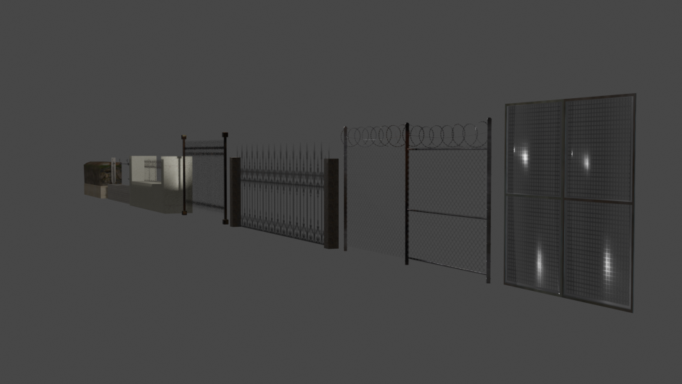 FENCES/WALLS/RAILING (LOW-POLY) preview image 3