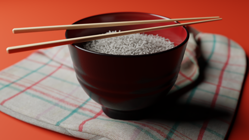 Rice bowl with chopsticks preview image