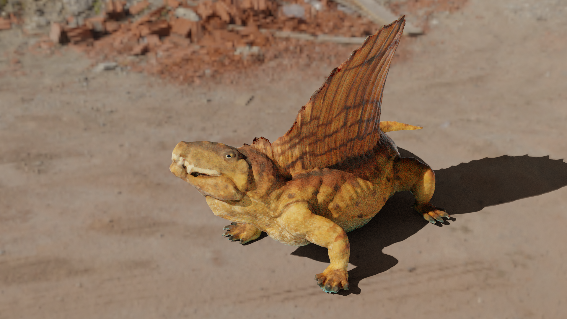 Dimetrodon toy scan preview image 1