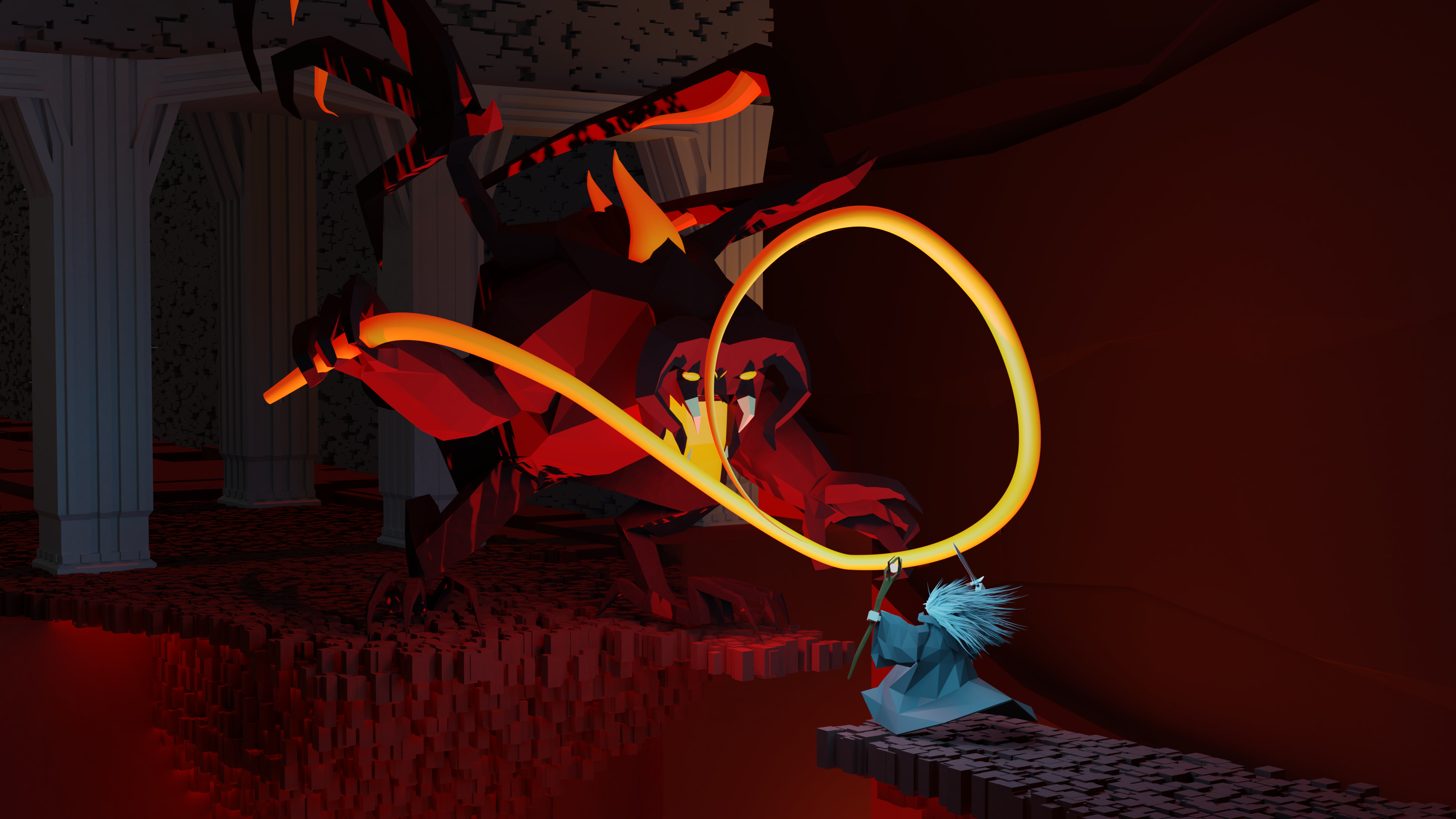 Balrog low poly with armature preview image 1