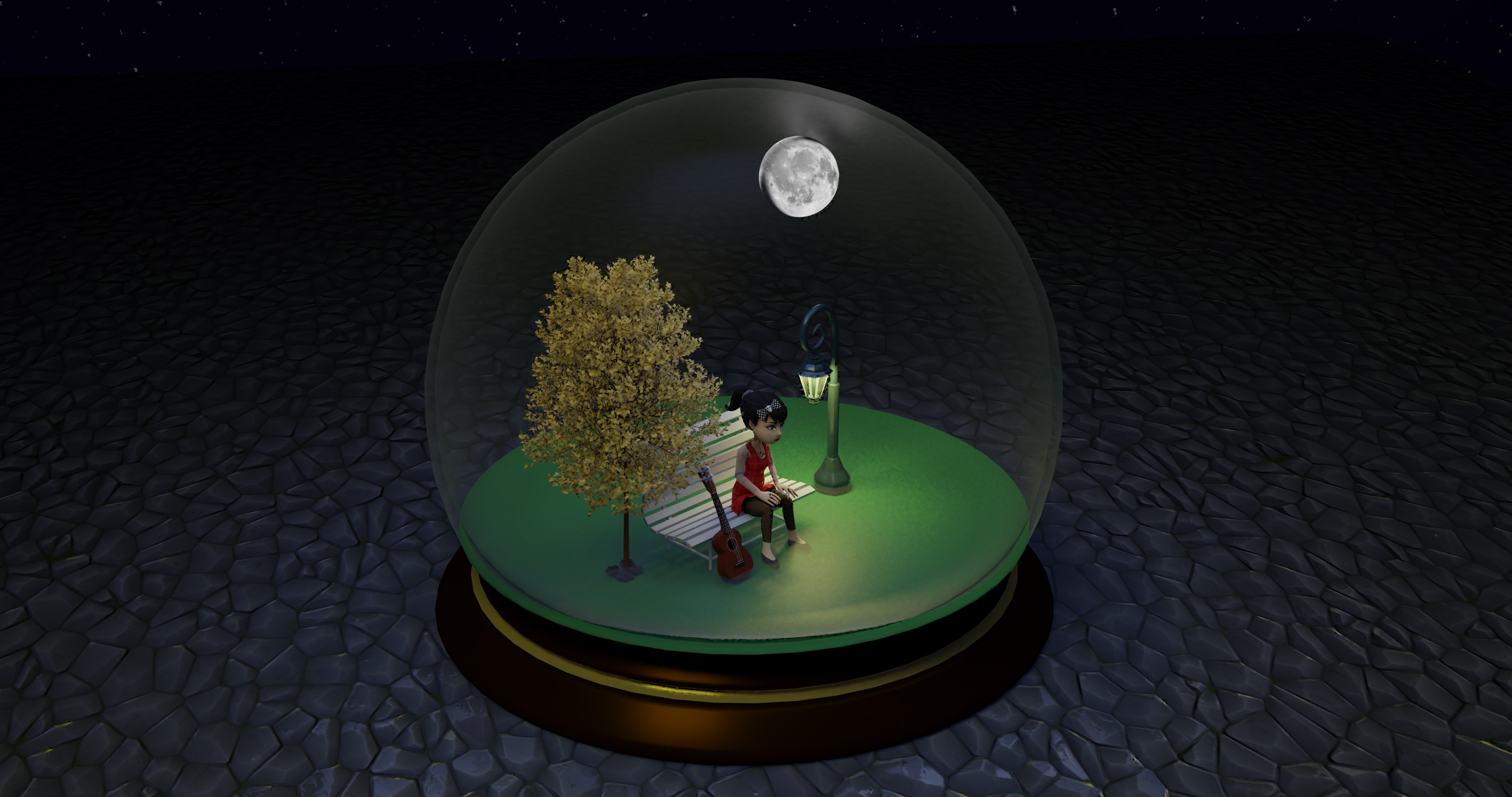 Concept Art ... Glass Globe.. Girl in The Park  preview image 1