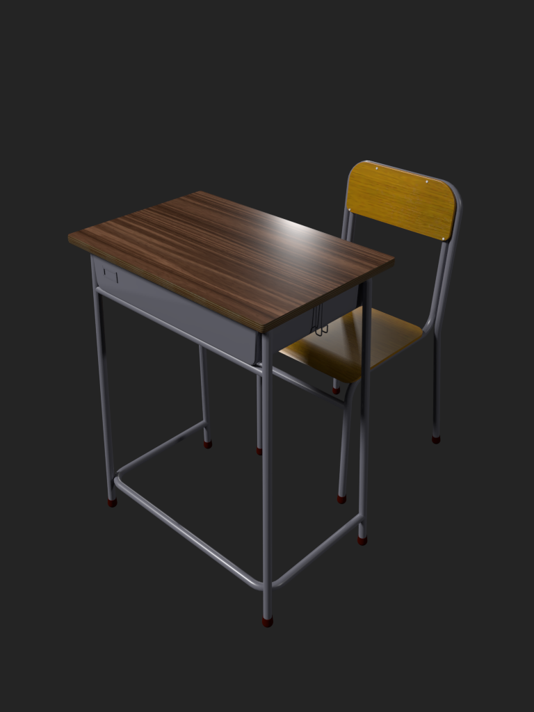Student_chair_and_desk.blend preview image 2