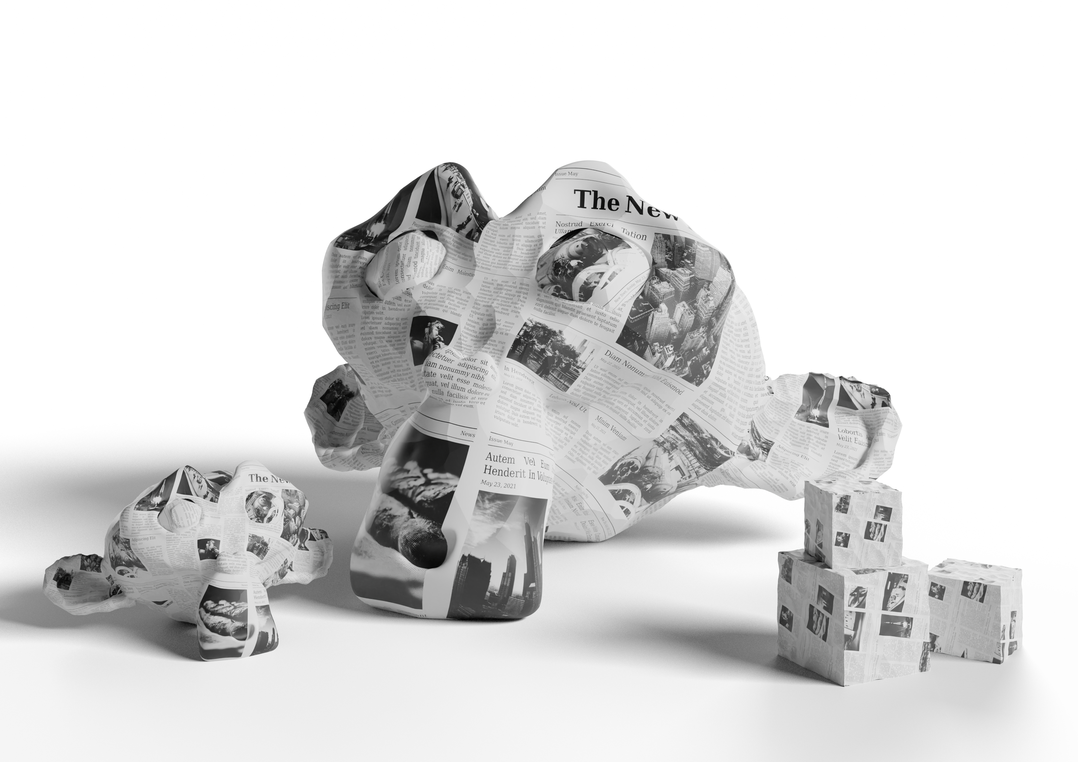 Crumpled Newspaper Material preview image 1