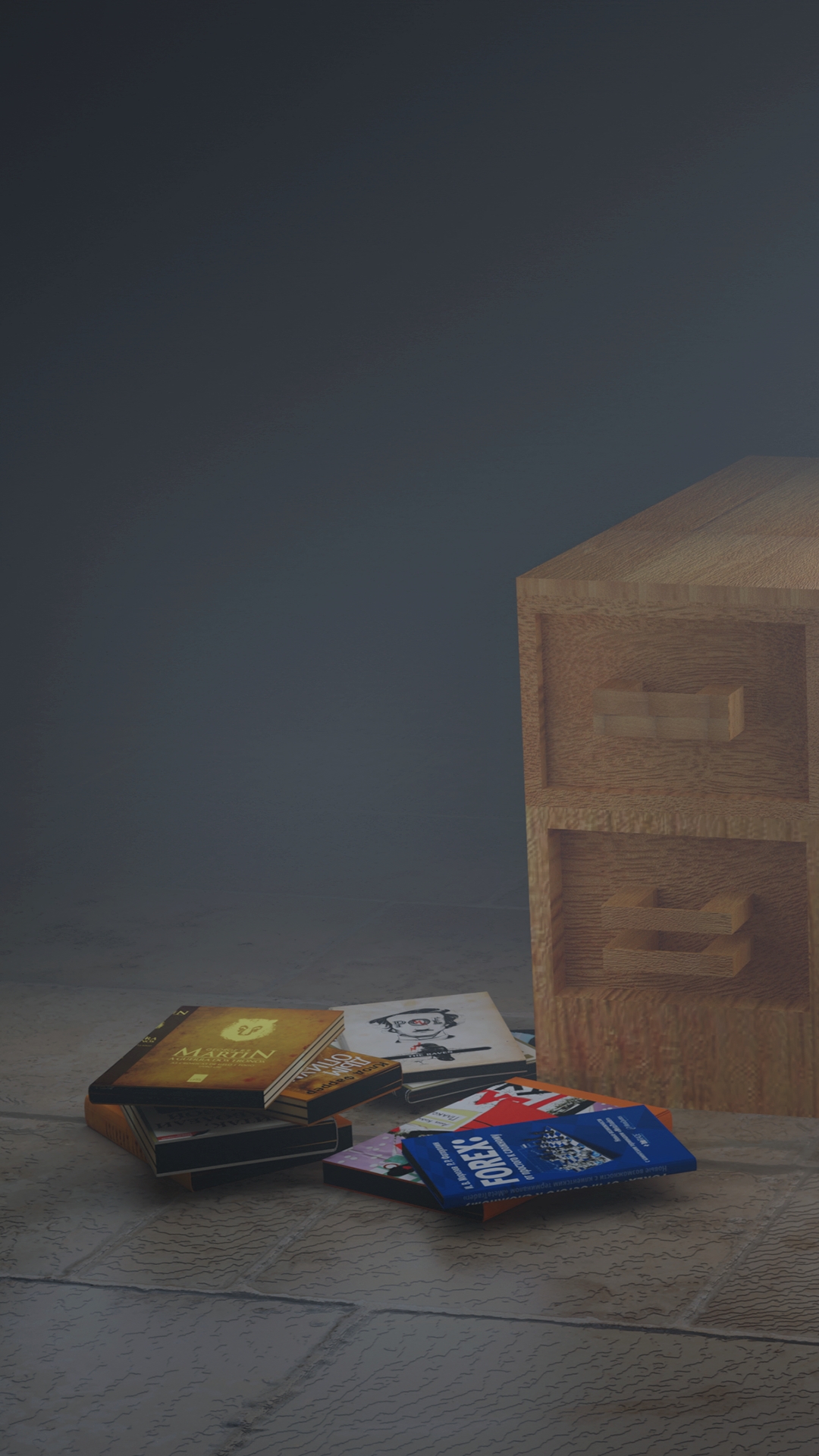 Desk with books and Beautiful lighting preview image 2