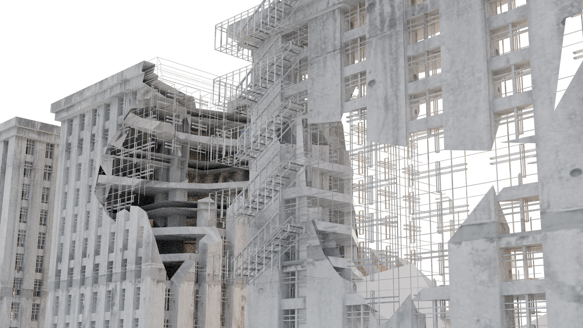 Apocalyptic Buildings -Ian Hubert Inspired preview image 2