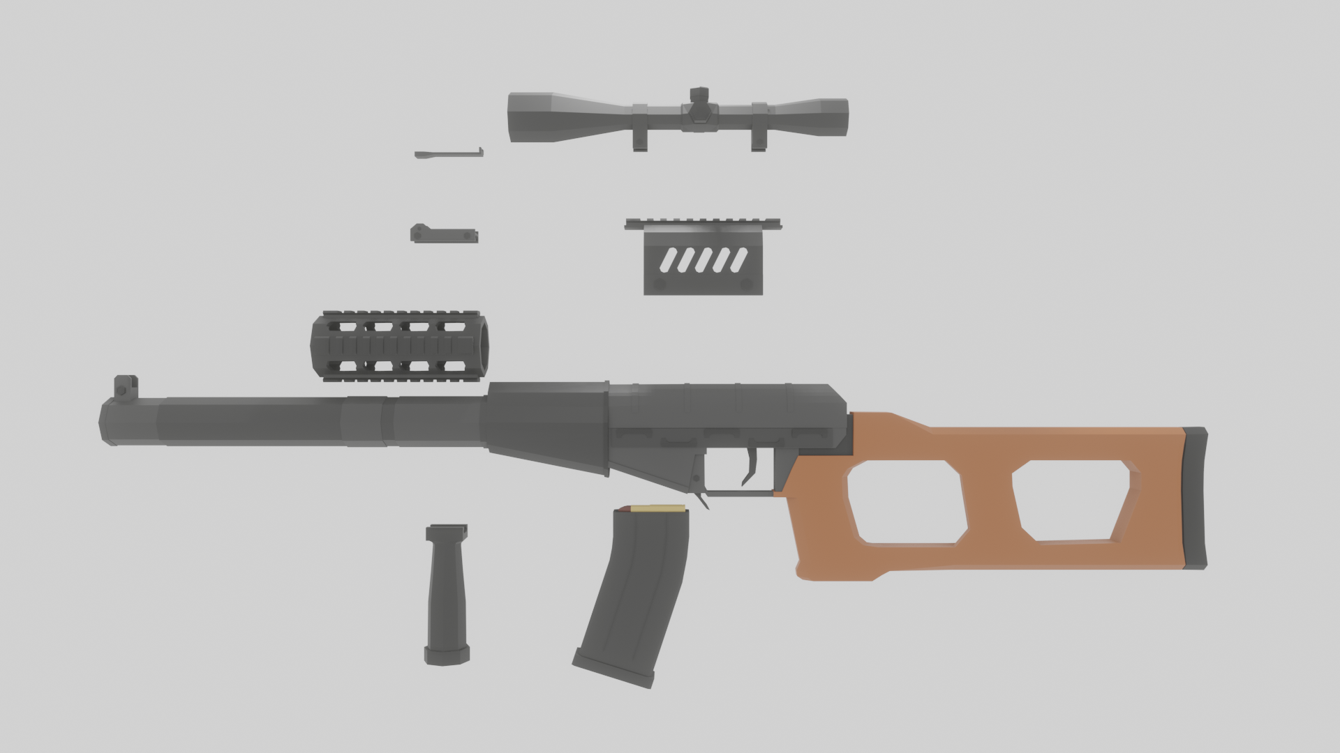 Low Poly VSS Vintorez Custom preview image 7