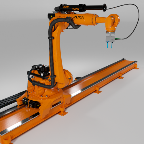 Industrial robot KUKA KR210 + Flange + Linear + Gripper+ Armature (Bones) preview image