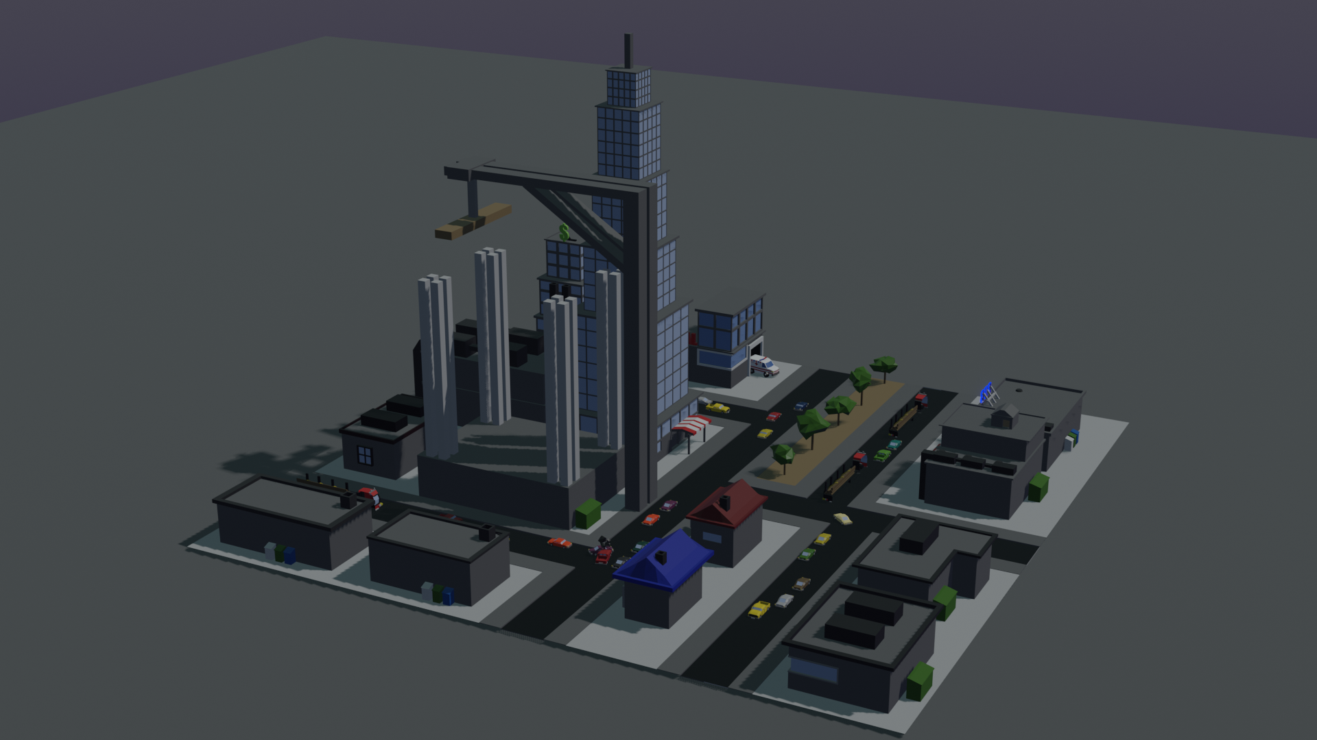 A small low poly town preview image 2