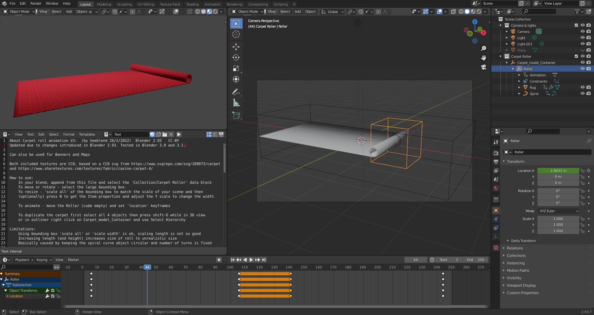 Carpet roll animation V3 preview image 2