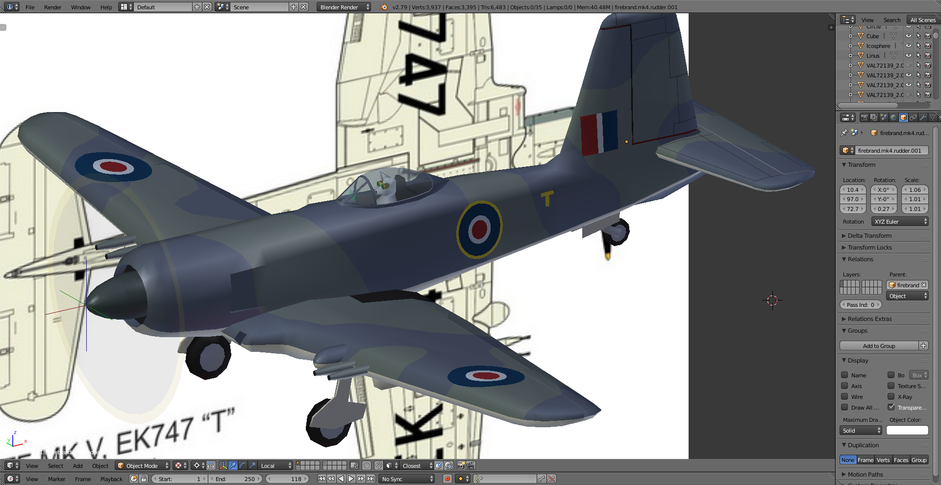 lo-poly Blackburn Firebrand preview image 1