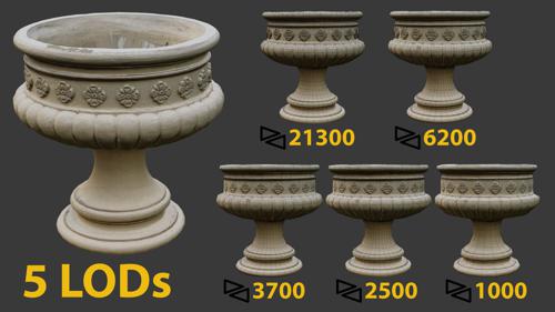 flower pot retopo preview image