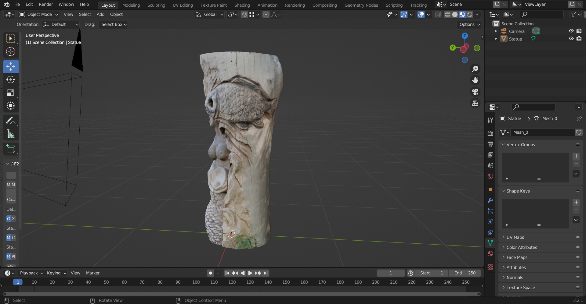 Wooden Mermaid Statue preview image 2